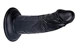 Lustfactor BLACKDICK | 15 cm Dildo in realistischer Größe | Aus sicherem TPE | Mit Saugfuss | Strap-on geeignet | Ø40 mm | Blowjob Trainer | Ideal für Anfänger_innen | Ein tolles Sextoy :)