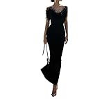 GeRRiT Match Chest Clothing 2023 Herbst Neue Artikel V Hair Fishtail Crossdressing Kleidung (Color : Black, Size : L)