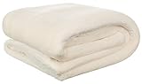 Brandsseller Baby Flanell-Kuscheldecke mit Sherpa-Rückseite 2-farbig 100x150 cm - Farbe: Creme/Weiß