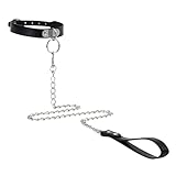 Halsband Damen für Sex, BDSM Halsbänder Leine Ketten, Fetisch Collar für Sexspielzeug & Bondage, Sexhalsbänder für Paare, Männer & Frauen (Schwarz)