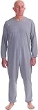 FERRUCCI COMFORT Schlafanzug Pflege-Overall Serenità Langarm 1 Reißverschluss hinten Sommer, Männlich Hellblau, XXL