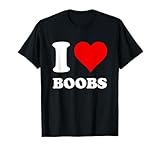 Rotes Herz Ich Liebe Boobs T-Shirt