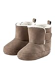 Sterntaler Babyschuh aus Kunstleder mit Klettverschluss und rutschfester Sohle, Unisex - gefüttert mit Teddyflausch und aus langlebigem Material, braun, EU 21/22