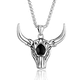 ZIAFRPN Vintage Dominante Stierkopf Anhänger Charmante Herren Halskette Mode Talisman Schmuck Accessoireorie