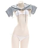 SINROYEE Ddlg Outfits für Frauen Tank Top Sleep Wear Mini T-Shirt Daddy's Little Fun Flirty Student Faltenrock Cosplay (Kurzarm-Sweatshirt), L