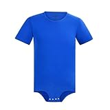 Landofgenie Männer One Piece Bodysuit Rundhals Leotard Kurze Ärmel Presse Schritt T-Shirt Romper Pyjamas Blau XL