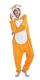 ZAKWAS Flanell Onesie Pyjama Halloween Christmas Costume Cosplay Unisex Erwachsene Einteiler Schlafanzug Fuchs M