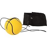 EDUPLAY 130276 Komm-zurück-Ball, schwarz/gelb, 4-teilig (1 Set)