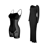 unilarinna Shaper Dress Bodycon Maxi/Mini Built in Shapewear Bra 8 in 1 Women Lounge Long Sleeve Backless Dresses