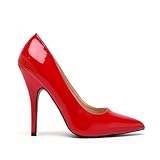 Gizelle Damen Spitze Pumps, rotes Leder, 45 -EU