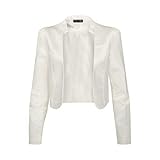 Bolerose formal Satin Langen Ärmel Bolero Jacke (Elfenbein, L)