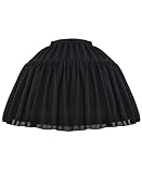 Vlazom Damen Unterrock Kurz Tüll Röcke Hohe Taille Tutu Lolita Unterrockirt Prom Abendkleider Brautkleider Petticoats Karneval Kostüm（XL-3XL，Schwarz）