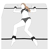 BDSM-Hals- und Bettfesselsystem – Verstellbares Bondage-Gurt-Set mit Halsband, Handschellen und Unterbett-Design – DDLG/ABDL/Paarspiele