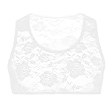 iEFiEL Herren Weste Spitzen Unterhemd Transparent Sissy Dessous Männer Tops BH Bikini Oberteile Sommershirts Weiß M