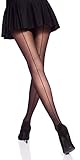 Romartex 20 DEN Feinstrumpfhose Strumpfhose mit schwarzer Naht, 3 Farben, L, schwarz
