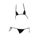 SINMIUANIME Damen-Dessous, Mikro-Bikini, sexy Mini-Dreieck-Bikini, japanische Dessous mit Tanga, Schwarz, Einheitsgröße