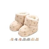Baby Winterschuhe Wärme Babyschuhe Winter Anti-Rutsch Verstellbare Neugeborene Schneeschuhe Lauflernschuhe Gefütterte Thermo Fleece Krabbelschuhe Hausschuhe Winterstiefel Drucken Khaki 0-6 Monate