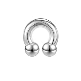 ZS Chirurgenstahl Hufeisen Circular Barbell Ringe, 00G 0G 2G 4G 6G 8G 12G 16G Dick PA Rings, CBR Nasenring Septum Ohr Piercing Körperschmuck (Silber,2G,12mm)