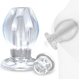 AMZII Buttplug Analplug für Frauen Männer,5.0 Hohl Anal Spreizer mit Stecker,Transparent Anal Spekulum Analdehner Analdusche Anal Tunnel Plug,Po Dusche Vagina Dilatator Einlauf Butt Plug (S)