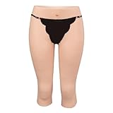 KUMIHO Silikon Höschen Crossdresser Höschen Herren Camel Toe Slip für Crossdresser Transgender Transvestit CD 3/4 Pants Elfenbein