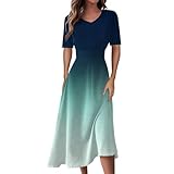 Damen Kleider Festlich Crossdresser Kleid Weißes Kleid Damen Kleid Sommer Strickkleid Damen Schwarz Spitzenkleid Damen Kleidung Elegant Leinenkleid Damen Sommer Pailettenkleider Für Damen (Cyan, L)