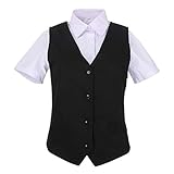 MISEMIYA Damen Kellnerin Weste BZ-806, Schwarz, 38
