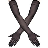 Damen Tüll Handschuhe Schwarze 67cm Lange Spitze Transparente Handschuhe Retro Ellbogenlänge Partyhandschuhe Damen Oper Halloween Teeparty Kostüm Zubehör