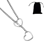 ZhongShuang 1 Pcs Slip Kette Necklace Women Herz Slip Chain Halskette Gothic,Heart O-Ring Necklace, Handmade Punk Gothic Cuban Für Punk Stil Hip Hop Rapper Themenparty