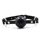 Hanyi Silikon Knebel Einstellbar Fetisch Ball Mund SM Ballknebel Mundknebel Sexspielzeug (Schwarz)