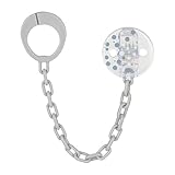 babynova Schnullerkette mit Clip - Schnullerhalter kompatibel mit Schnullern mit Ring - Kinderwagen Zubehör - BPA-frei - Blaue Punkte