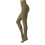CALZITALY Blickdichte Weiche Strumpfhosen aus Mikrofaser | Bunte Strumpfhose Damen | S, M, L, XL, XXL, 3XL 4XL | 80 DEN | Made in Italy (M, Olive Green)