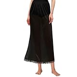 Girstunm Damen Unterrock Langer Boden Rock Extender Atmungsaktiver Antistatisch Petticoat 79cm Black Medium