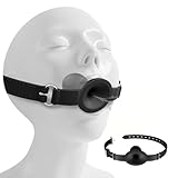 LZYLWC Silikon Ball Gag mit Atmungsloch Knebel für Bondage Mundknebel Verstellbar BDSM Knebel für Frauen Männer Deep Throat Training Gag Ball Sexspielzeug für Paare