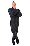 BIG FEET PAJAMA CO. Marineblau Fleece erwachsen Onesie Fuß Pyjamas mit Butt Flap hinteren Klappe für Männer & Frauen