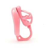 Rosa Keuschheit, Kleiner männlicher Keuschheitskäfig, Flacher Keuschheitskäfig mit 4 Ringen Keuschheitsvorrichtung, Männliches Sexspielzeug-DEhlZ9 (Rosa, S)