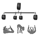 Weimob Handschellen Fußfesseln Fessel Bondage Sets verstellbar Spreizstange Fesselstange Bondage Sexspielzeug für extreme Paare, Anfänger Einstellbar Metallspreizstange schwarz