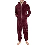 KONG JIMFAN Thermounterwäsche Herren Crossdresser Unterwäsche Sport Zubehör Männer Strickpullover Herren Baumwolle Unterwäsche Webshop Thermounterwäsche Herren Lang Pyjama Herren(1-Wine,XXL)