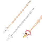 2 STK Silikon Schnullerkette, Silikon Schnullerband, Schnullerkette Jungen und Mädchen, Flexible Pacifier Chain Clips, Schnullerketten mit Clips um Hält Schnuller Sauber