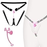 BDSMJOY Keuschheitskäfig Herren,4.0 Sissy Fake Frau Chastity Cage Male,mit 3-IN-1 Peniskäfig Fester Hilfsriemen Anti-Fall Chastity Gürtel,Fufu Clip Nachahmung Weiblich Keuschheitsgürtel (Rosa, Lang)