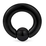 Briana Williams Schwarz Klemmkugelring Captive Bead Ring aus 316L Chirurgenstahl BCR PA Piercing Schmuck(2/2.5/3/4/5/6/8/10mm)