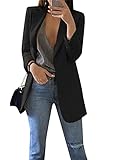 OMZIN Frauen Herbst Damen Work Office Events Blazer Lose Fitted Formaler Blazer Plus Schwarz XXL