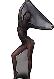 Creamlin Bodystocking Ganzkörper-Strümpfe Body Encasement Doppelte Verlängerte Nahtlose Ultra-dünne Strümpfe Schlafsäcke für Männer und Frauen (Schwarz)