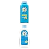 Penaten Baby Puder (100g) & Pflegeöl (500 ml) - Aloe & Vitamin E, 99% natürliche Inhaltsstoffe, dermatologisch getestet, trocknet & schützt empfindliche Haut, sanfte Babypflege ohne Parabene & Farbsto