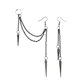 1 Paar Goth,Weihnachts Ohrringe Damen,Schmuck Gothic Earrings Punk NietengüRtel Accessories Pentagramm Kette Schwarz Schwarze HäNgend Led Drachen Harley Quinn Ohrring Earings Emo Anime Asymmetrische