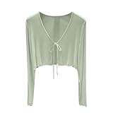Kurzweste, Damen, Langarm, Bolero, Chiffon, große Größe, lässig, Cardigan, Sonnenschutz, Bluse, Outdoor, Hemd, Schal, kühlend, Top, atmungsaktiv, Thin Bolero, grün, Small