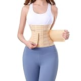 PQWEUU Bauchweggürtel Verstellbarer Waist Trainer für Fitnesstraining Postpartum Belly Wrap und Rückbildungsgürtel Bauchgurt nach Geburt Schwitzgürtel für Damen und Herren (Beige, XL)