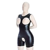 MFMYEE SM PU Bondage Strumpfhose, Sklave Fetisch Play Sexspielzeug Frauen Männer, Paare, Leder Topless Strumpfhose Erotik Sex Bondage (XL)