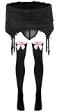 AIEOE Herren Sissy Dessous Männer Unterwäsche Set Lingeire Spitzen Slip Mesh Strings Tanga Crossdresser Höschen Lange Strümpfe 2tlg