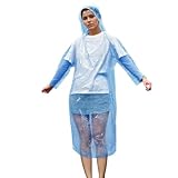 regenponcho durchsichtig, 10 Stück Regenponcho Transparent, 75×135cm, Wasserfeste Outdoor-Ponchos, Komprimierbarer Poncho mit Reißverschluss, Dicken Verlängerten Mantel für Wandern Reisen Damen Herren