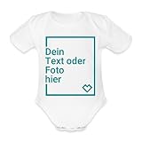 Spreadshirt Personalisierbare Babygeschenke Selbst Gestalten Mit Foto Oder Text Wunschmotiv Baby Bio-Kurzarm-Body, 56 (0-1 M.), Weiß